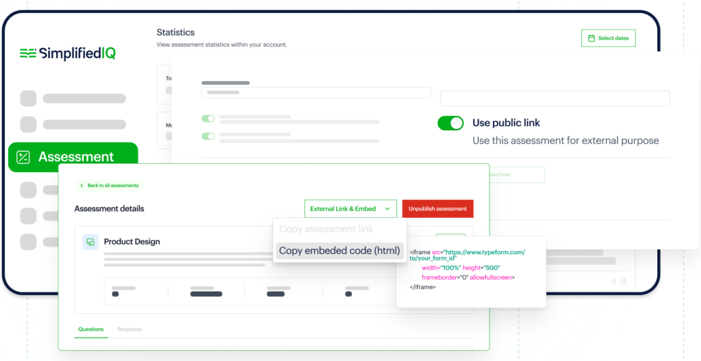 Automated Assessment Creation and Embedded Code Integration on SImplifiedIQ